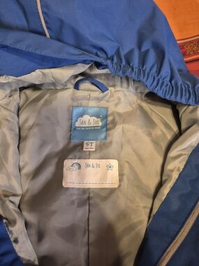 Jan & Jul Kids' Blue Raincoat 1 Piece with Hood - 5T